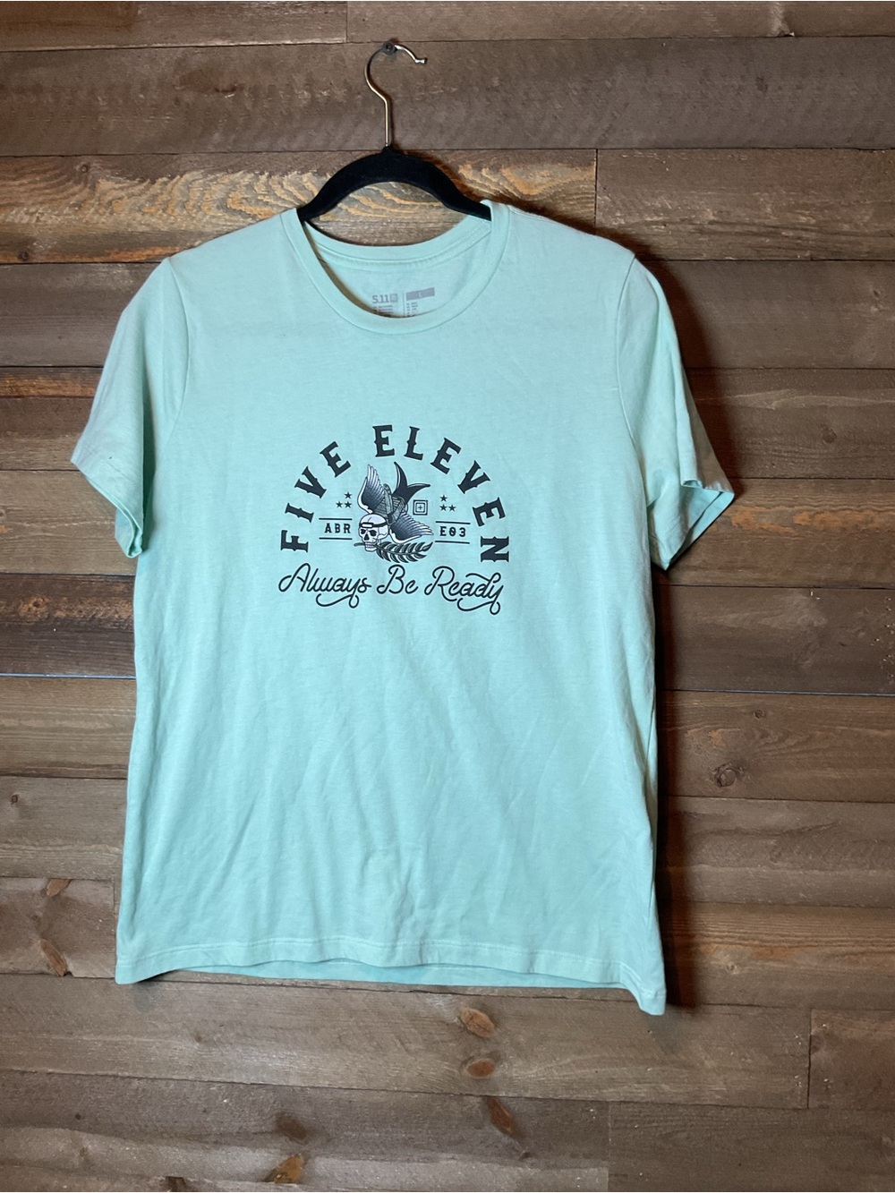 5.11 Five Eleven Always be Ready Mint Green Short Sleeve Graphic Tee SZ Large